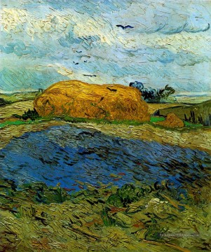 Botte de foin sous un ciel pluvieux Vincent van Gogh Peinture à l'huile